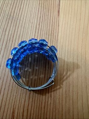 Blue and Silver 5 Strand Wire Ring